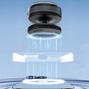 Uchwyt samochodowy Wozinsky WUSQ-01 z ładowarką Qi kompatybilny z MagSafe - czarny 4