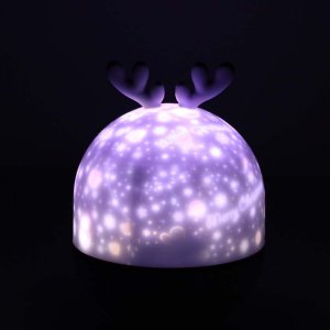 KIK LAMPKA NOCNA PROJEKTOR GWIAZD RENIFER LED USB 6 MOTYWÓW PILOT MUZYKA AKUMULATOR 10