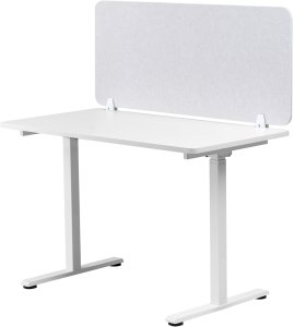 Beliani Przegroda na biurko 120 x 50 cm złamana biel SPLIT 5