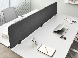 Beliani Przegroda na biurko 180 x 40 cm ciemnoszara ZIGGY 2