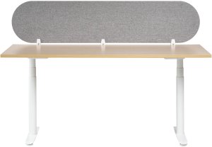Beliani Przegroda na biurko 180 x 40 cm jasnoszara SPARKY 4