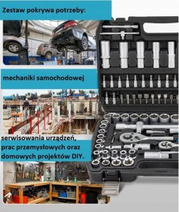 Zestaw narzędzi 94el. 1/2", 1/4" (6-kątnych) (4-32mm) 7