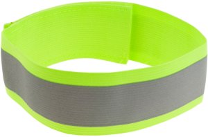 TG71299-1 ZÓŁTA OPASKA ODBLASKOWA DO BIEGANIA NA ROWER NA RĘKĘ RAMIĘ RZEP 3