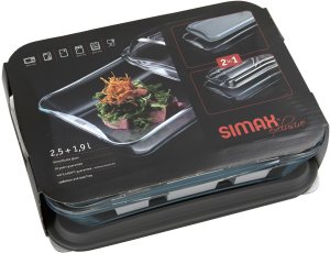 Simax Naczynie żaroodporne z 2 pokrywkami 2,5 L Smart Touch 10