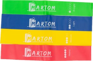 TG60274 GUMY 4 x TAŚMY DO ĆWICZEŃ FITNESS ZESTAW + pokrowiec 2