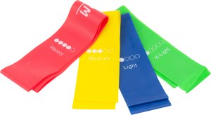 TG60274 GUMY 4 x TAŚMY DO ĆWICZEŃ FITNESS ZESTAW + pokrowiec 4