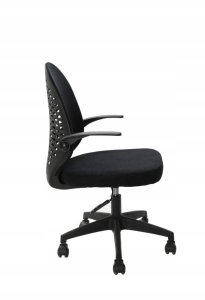 Fotel obrotowy młodzieżowy czarny tapicerowany regulowane podłokietniki 3