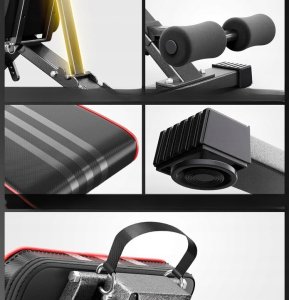 YOLEO Ławka treningowa 300 kg wielofunkcyjna z rozszerzonym oparciem 2