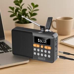Mini Radio FM Bluetooth Przenośne na Baterie Kuchenne Głośnik Bezprzewodowy 9