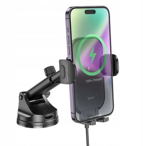 HOCO car holder with wireless charging windshield/center console 15W HW5 black HW5 black (6942007601450) 2