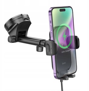 HOCO car holder with wireless charging windshield/center console 15W HW5 black HW5 black (6942007601450) 4