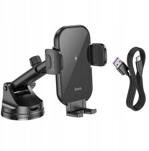 HOCO car holder with wireless charging windshield/center console 15W HW5 black HW5 black (6942007601450) 6