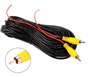 PRZEWÓD DO KAMERY KAMER COFANIA KABEL SYGNAŁOWY 10m CINCH RCA M-M 2