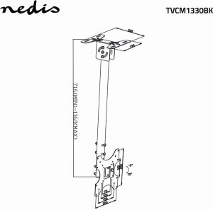 Nedis TVCM1330BK uchwyt do telewizorów 106,7 cm (42") Czarny 8