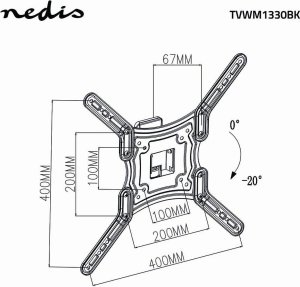 Nedis TVWM1330BK uchwyt do telewizorów 139,7 cm (55") Czarny 9