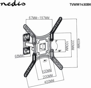 Nedis TVWM1430BK uchwyt do telewizorów 139,7 cm (55") Czarny 7