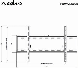 Nedis TVWM2050BK uchwyt do telewizorów 177,8 cm (70") Czarny 6