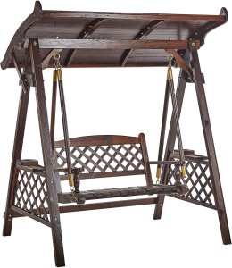 Huśtawka ogrodowa SENARICA Drewno Ciemnobrązowy 5