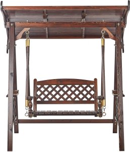 Huśtawka ogrodowa SENARICA Drewno Ciemnobrązowy 6