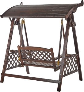 Huśtawka ogrodowa SENARICA Drewno Ciemnobrązowy 8