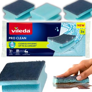 Zmywak profilowany z enzymami Vileda Pro Clean 3 szt. 3