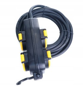 Przedłużacz budowlany 4 gniazda 10m 3x1,5 PB/0202-3-10M IP44 3x1,5 Rum-Lux CZARNY 4