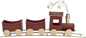 Duża Ozdoba metalowa Czerwony pociąg z wagonami 60 cm 3