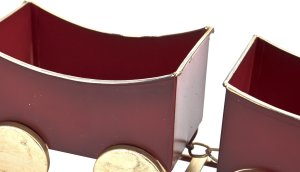 Duża Ozdoba metalowa Czerwony pociąg z wagonami 60 cm 5