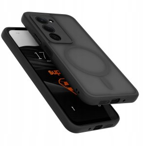 SUPERO Etui matowe Supero Magmat MagSafe do Xiaomi Redmi 15 5G/4G, czarne + szkło 4