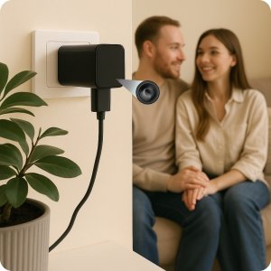 MINI KAMERA WIFI SZPIEGOWSKA UKRYTA W GNIAZDKU ANDROID ZDALNY PODGLĄD RUCHU 2