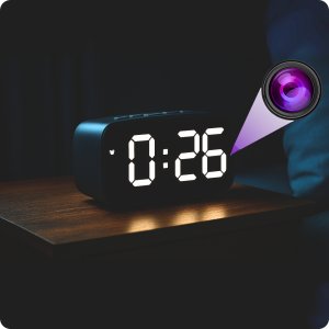 MINI KAMERA WIFI SZPIEGOWSKA UKRYTA W BUDZIKU ANDROID ZDALNY PODGLĄD RUCHU 3