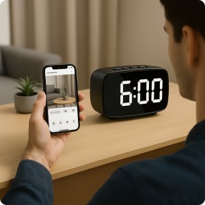 MINI KAMERA WIFI SZPIEGOWSKA UKRYTA W BUDZIKU ANDROID ZDALNY PODGLĄD RUCHU 4