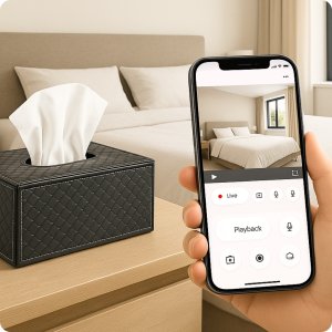 MINI KAMERA WIFI SZPIEGOWSKA UKRYTA W CHUSTECZNIKU ANDROID ZDALNY PODGLĄD 2