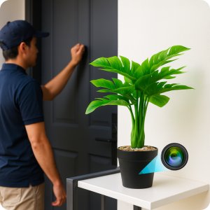 MINI KAMERA WIFI SZPIEGOWSKA UKRYTA W DONICZCE ANDROID ZDALNY PODGLĄD 3