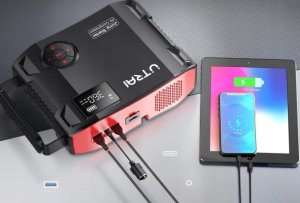 UTRAI 7000A powerbank rozruchowy 27000 mAh z kompresorem i latarka DC 160 W 5