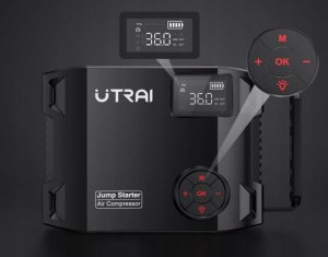 UTRAI 7000A powerbank rozruchowy 27000 mAh z kompresorem i latarka DC 160 W 10