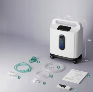 ALLNIS Koncentrator tlenu wysokiej czystości domowy i w podróży1-8 l/min 5