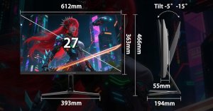 Minifire MFG27F4Q Pro Monitor komputerowy 27'' 2K QHD 2560x1440 2