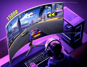 Amzfast Zakrzywiony monitor gamingowy 27" 240 Hz QHD 2560 x 1440 4