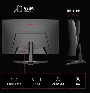 KOORUI 27E6QCA Monitor 27'' 2560x1440 QHD 180 Hz LED 4