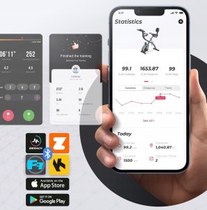 MERACH MR-S15B1 Rower treningowy 4w1 magnetyczny ergometr pomiar pulsu 6