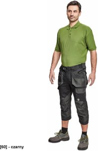 DAYBORO spodnie 3/4 - męskie spodnie 3/4 robocze, odblaskowe elementy, 100 % TRIFIBETEX - czarny 64 2