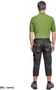 DAYBORO spodnie 3/4 - męskie spodnie 3/4 robocze, odblaskowe elementy, 100 % TRIFIBETEX - czarny 64 3