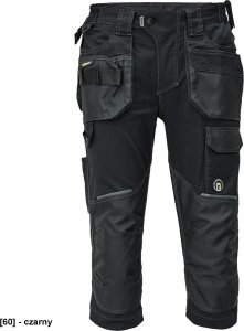 DAYBORO spodnie 3/4 - męskie spodnie 3/4 robocze, odblaskowe elementy, 100 % TRIFIBETEX - czarny 64 4