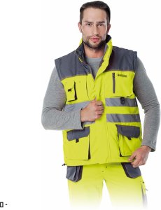 LH-FMNX-V - Bezrękawnik ocieplany FORMEN - pomarańczowo-granatowo-szary XL 4