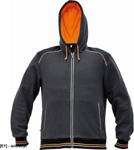 KNOXFIELD HOODIE - męska bluza z kapturem bawełna/poliester, wewnątrz nieszczotkowana tkanina frotte - antracyt XL 2