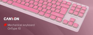 CANYON Keyboard OnType 10 Low Profile EN Wired Pink 2