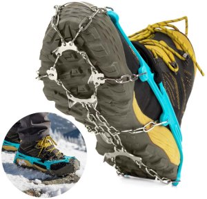 Raczki na buty stalowe antypoślizgowe turystyczne nakładki rozmiar 40-45 turkusowe UNIWERSALNY 13