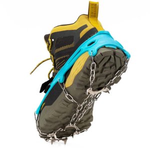 Raczki na buty stalowe antypoślizgowe turystyczne nakładki rozmiar 40-45 turkusowe UNIWERSALNY 17