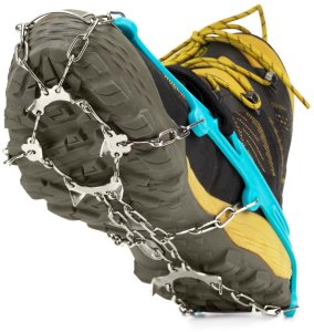 Raczki na buty stalowe antypoślizgowe turystyczne nakładki rozmiar 40-45 turkusowe UNIWERSALNY 18